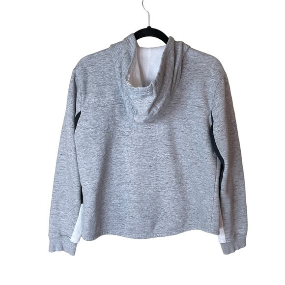 Adidas Grey Black White Long Sleeve Hoodie Front Pocket Women’s Size Medium - Picture 2 of 7